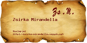 Zsirka Mirandella névjegykártya